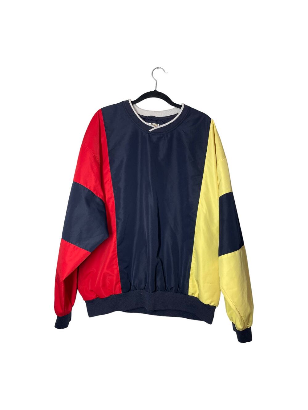 Cutter & Buck Vtg color block pullover jacket Retro Mens Large Blue Red Yellow